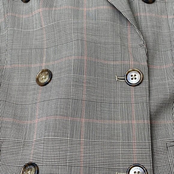 NEW LAUREN RALPH LAUREN Glen Check Double-Breasted Blazer Size 16W Tan/Pink - Picture 3 of 9